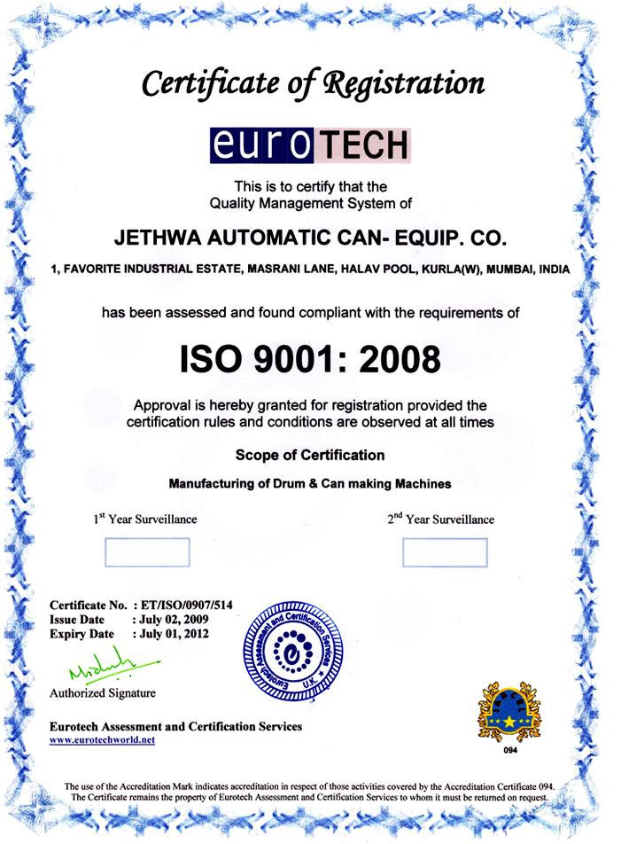 Jethwa Automatic Can Equip. Co